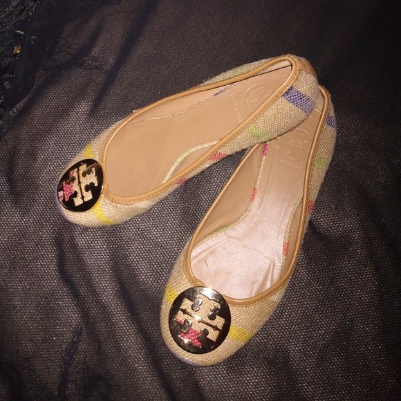 ❤️TORY BURCH Nova Check Ballet Flats Shoes Size 7 - Picture 1 of 5